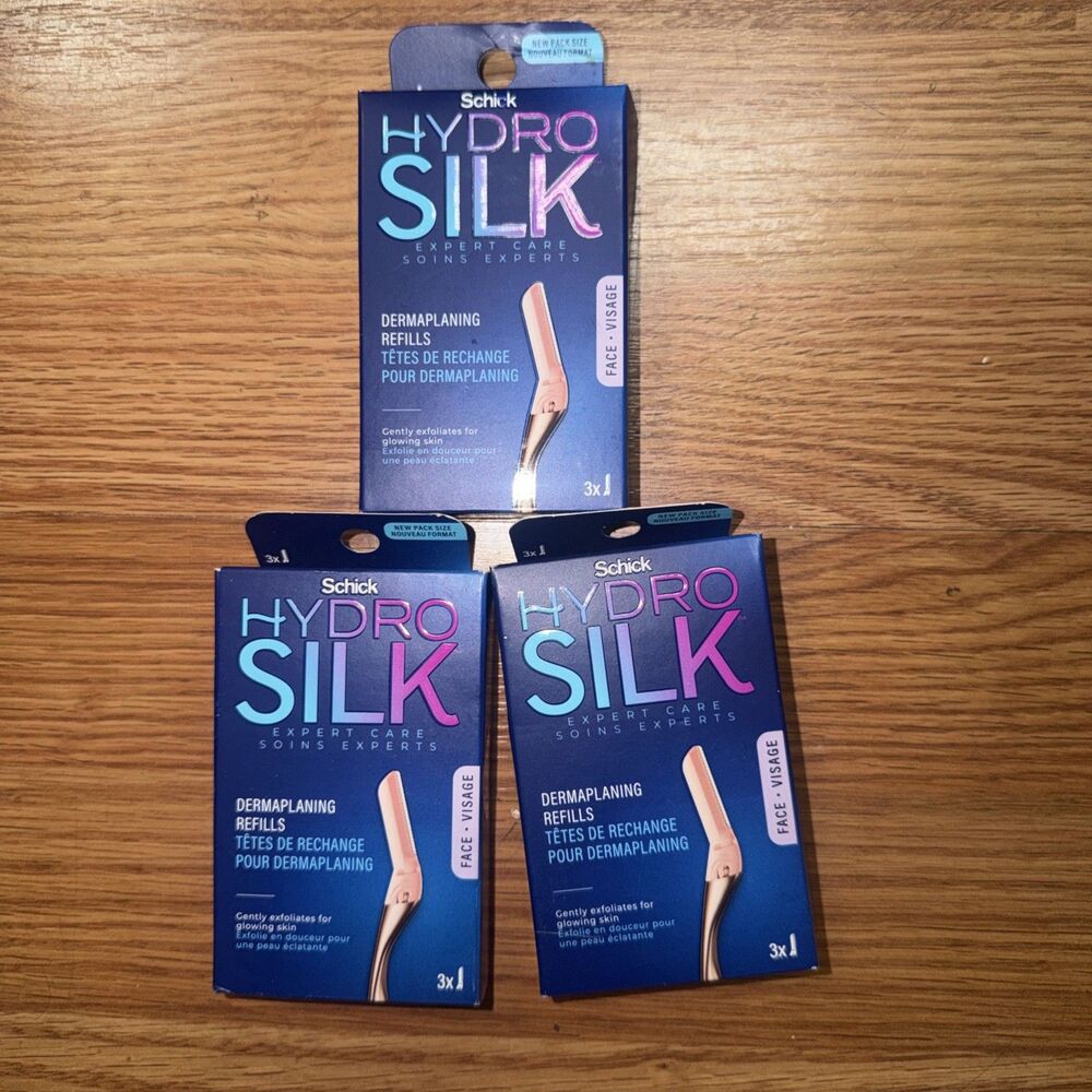 Schick Women’s Hydro Silk Dermaplaning Wand Razor Refill 9 Blades Lot of 3 boxes